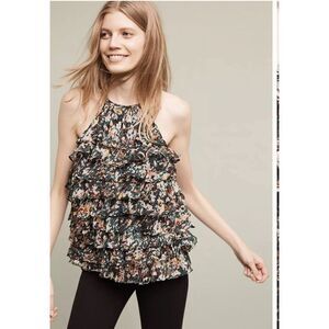 NWT RANNA GiLL by Anthropologie Larina Ruffle Tank Size S